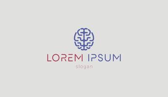 Logo design simple typography brain design technology illustration vector