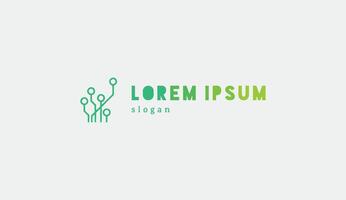 Logo design simple typography network technology vector