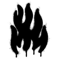 Spray Painted Graffiti Fire flame icon Sprayed isolated with a white background. vector