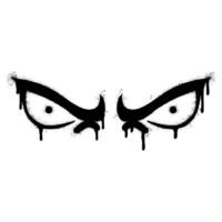 Spray Painted Graffiti angry eyes icon Sprayed isolated with a white background. vector