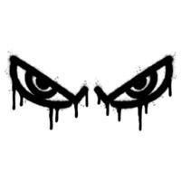 Spray Painted Graffiti angry eyes icon Sprayed isolated with a white background. vector