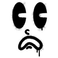 Spray Painted Graffiti Funny retro cartoon character face Sprayed isolated with a white background. vector
