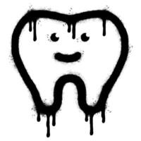 Spray Painted Graffiti tooth icon Sprayed isolated with a white background. vector