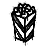 Spray Painted Graffiti Popcorn icon Sprayed isolated with a white background. vector