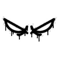 Spray Painted Graffiti angry eyes icon Sprayed isolated with a white background. vector