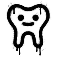 Spray Painted Graffiti tooth icon Sprayed isolated with a white background. vector