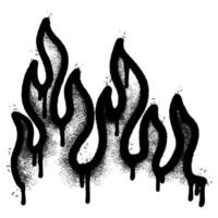 Spray Painted Graffiti Fire flame icon Sprayed isolated with a white background. vector