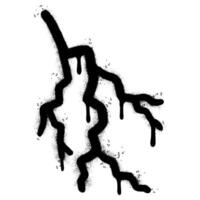 Spray Painted Graffiti thunder icon Sprayed isolated with a white background. vector