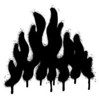 Spray Painted Graffiti Fire flame icon Sprayed isolated with a white background. vector