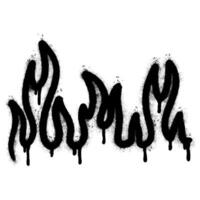 Spray Painted Graffiti Fire flame icon Sprayed isolated with a white background. vector