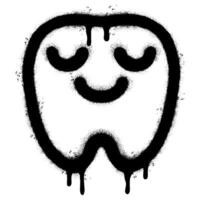Spray Painted Graffiti tooth icon Sprayed isolated with a white background. vector