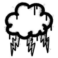 Spray Painted Graffiti Thunder Strom icon Sprayed isolated with a white background. graffiti Thunder Strom icon with over spray in black over white vector