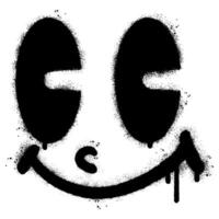 Spray Painted Graffiti Funny retro cartoon character face Sprayed isolated with a white background. vector