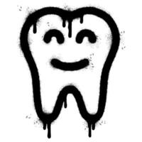 Spray Painted Graffiti tooth icon Sprayed isolated with a white background. vector