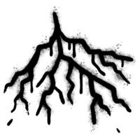 Spray Painted Graffiti thunder icon Sprayed isolated with a white background. vector