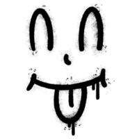 Spray Painted Graffiti Funny retro cartoon character face Sprayed isolated with a white background. vector
