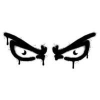 Spray Painted Graffiti angry eyes icon Sprayed isolated with a white background. vector