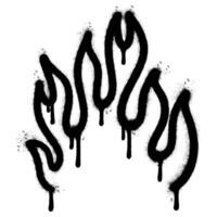 Spray Painted Graffiti Fire flame icon Sprayed isolated with a white background. vector