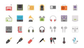 Simple Set of Music Related Icons. vector