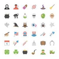 bundle halloween and event with set icons illustration design vector