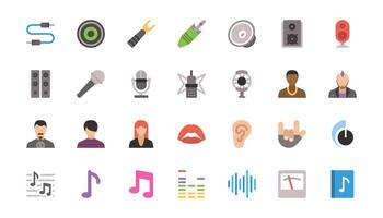 Simple Set of Music Related Icons. vector