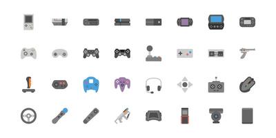 Game icon set of console gaming vector