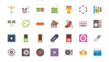 Simple Set of Music Related Icons. vector