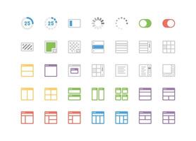 Layout UI Website interface set vector