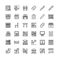 items and themes related to primary and secondary school subjects including the arts and sciences vector