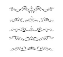 Fantasy text delimiters, borders or vignettes vector