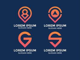 minimalist style location logo collection vector