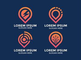 minimalist style location logo collection vector
