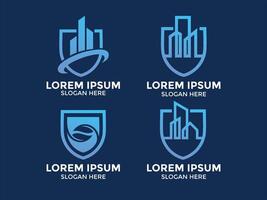 building logo collection combination shield vector