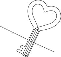 Continuous one line drawing of house key illustration vector