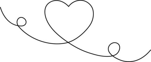 Continuous line art Hearts of love shape on white illustration vector