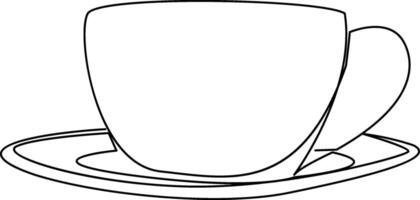 Continuous single line hand drawn cup of coffee with steam illustration vector