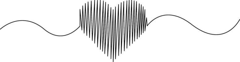 Lined heart shape on white illustration vector