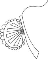 Continuous one line art pohela boishakh hand fan clip art vector