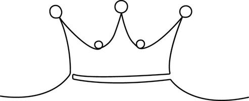 Continuous one line drawing of royal crown banner concept line art outline vector