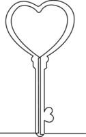 Continuous one line drawing of house key illustration vector