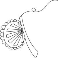 Continuous one line art pohela boishakh hand fan clip art vector