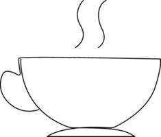 Continuous single line hand drawn cup of coffee with steam illustration vector