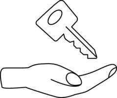 Continuous one line drawing of house key illustration vector