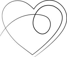 Continuous line art Hearts of love shape on white illustration vector