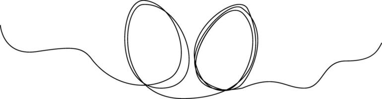 Continuous line drawing Easter egg illustration vector