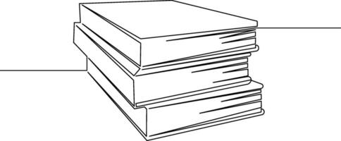 Book continuous one line drawing minimalist vector