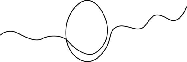 Continuous line drawing Easter egg illustration vector