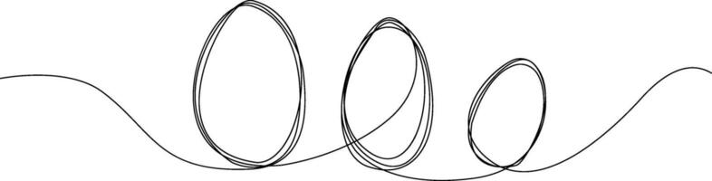Continuous line drawing Easter egg illustration vector