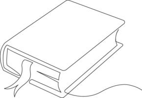 Continuous one line drawing minimalist Of book illustration study supply theme for school and education object vector