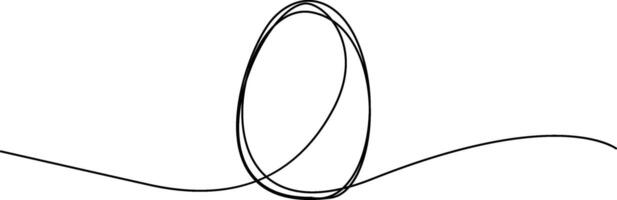 Continuous line drawing Easter egg illustration vector